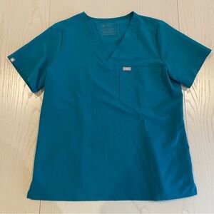 FIGS Catarina Scrub Top FW1000 (Pacific Blue #2133) - Size Large